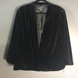 Black velveteen blazer by Kasper size 18W